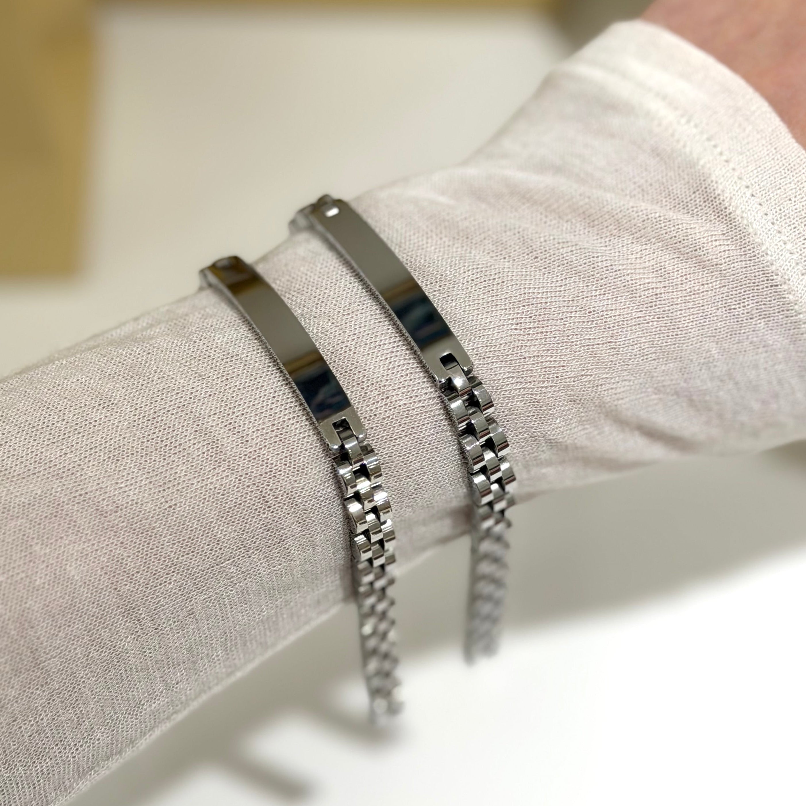 BRACCIALE TARGHETTA ACCIAIO