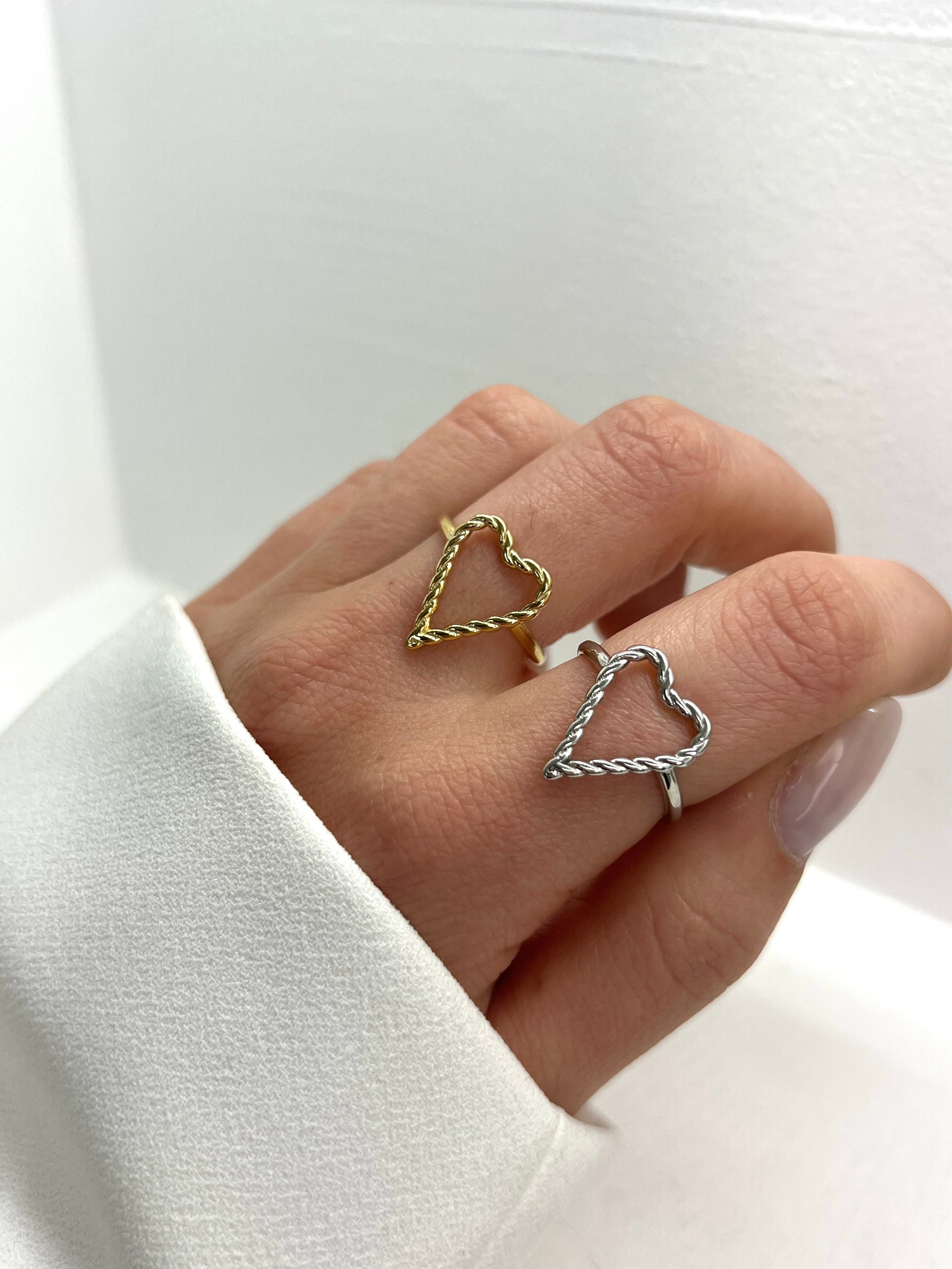 ANELLO CUORE INTRECCIO